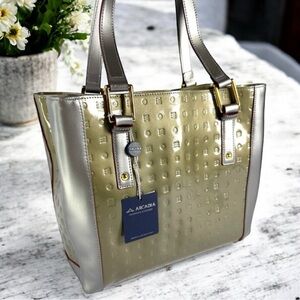 NWT Arcadia Gun Metal & Silver Tote Bag